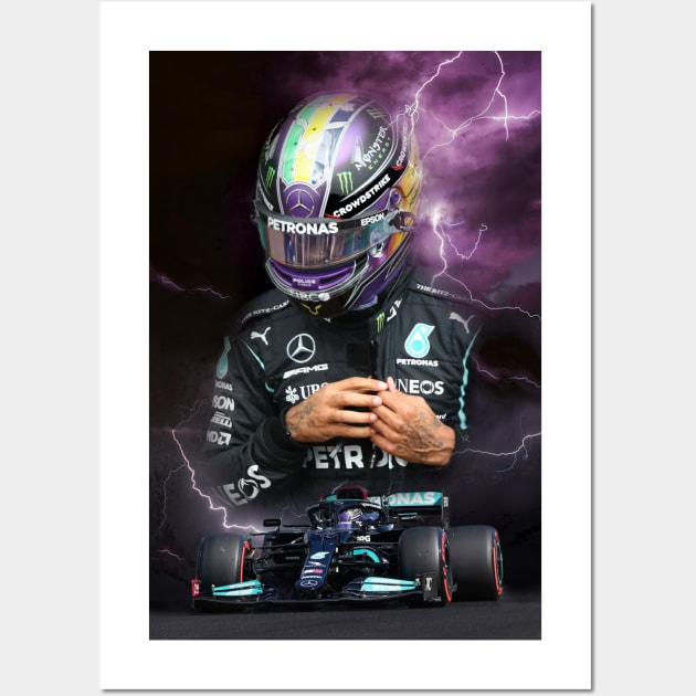 A Man Like Thunder - Lewis Hamilton Wall Art by DeVerviers